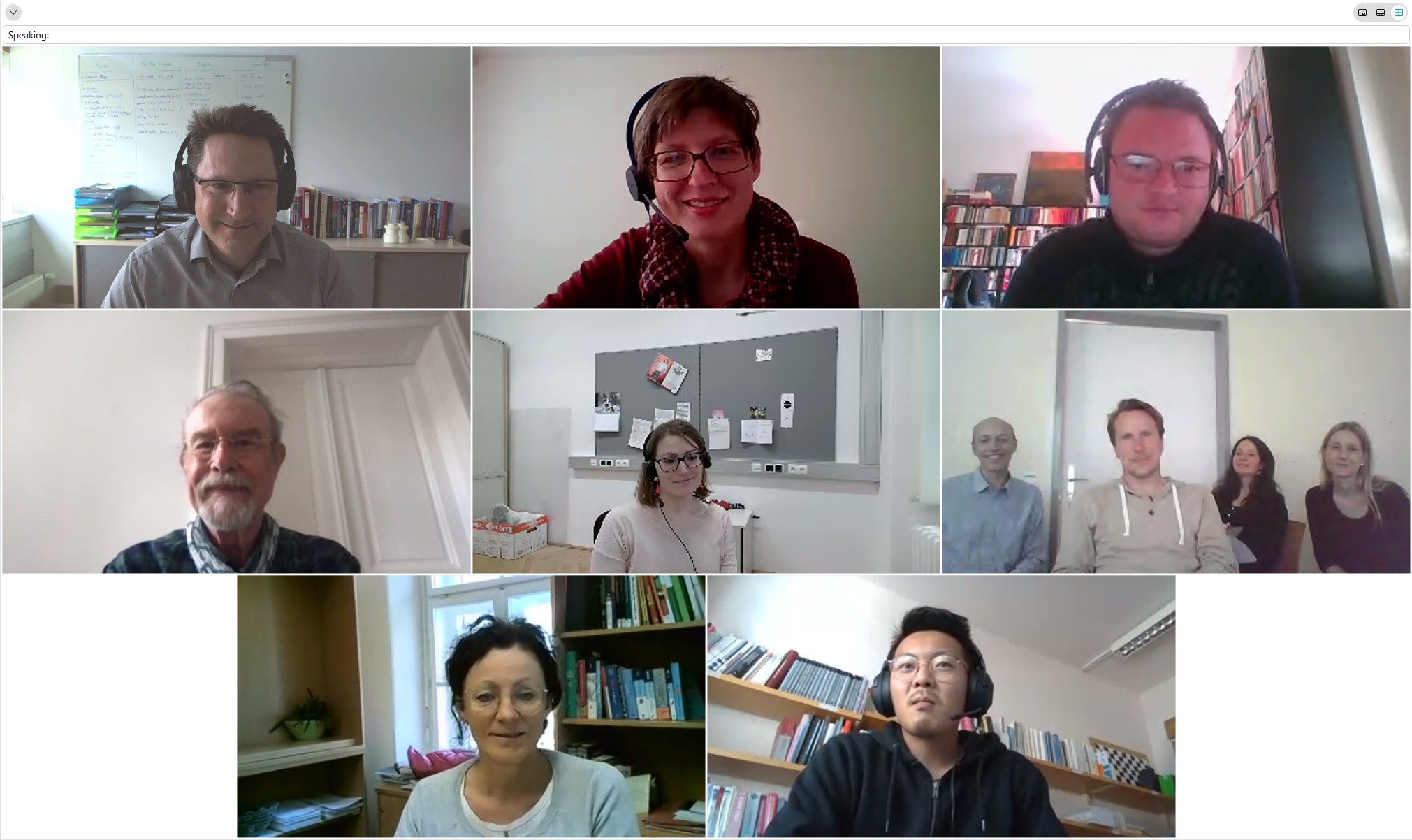 A screenshot of a video call with all partners of the project.