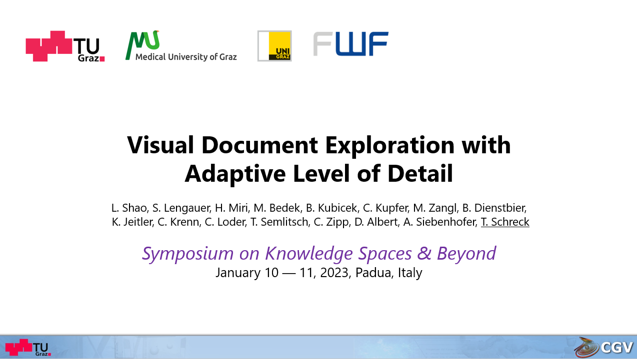Image of the first slide of the presentation about Visual Document Exploration with Adaptive Level
of Detail.